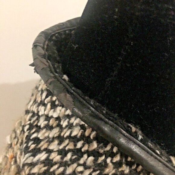 CHICO'S Open 3/4 Sleeve Fringe Patchwork Cardigan Faux Leather Trim Sz 0 or S - Picture 8 of 8